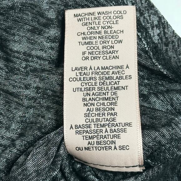 NWT Philosophy Black/Gray Shimmer Space Dye Short Sleeve Tee Womens Size Small S - Picture 7 of 8